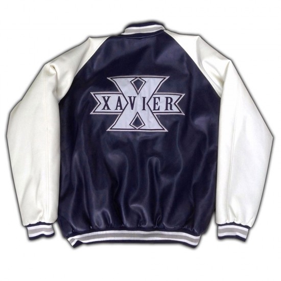 Xavier University Navy Blue and White Satin Jacket