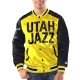 Yellow Black Utah Jazz Renegade Varsity Satin Jacket