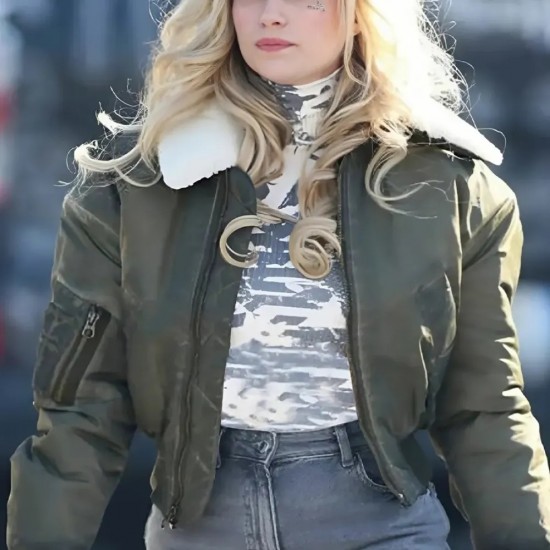 April X 2024 Lottie Moss Green Zip Up Jacket