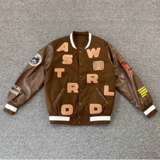 Astro World Brown Varsity Jacket