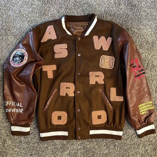 Astro World Brown Varsity Jacket