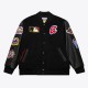 Atlanta Braves Black Out Vintage Logo Varsity Jacket