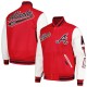 Atlanta Braves Script Tail Red and White Varsity Jacket