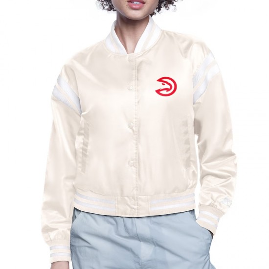 Atlanta Hawks Printed Logo Varsity Satin Jacket