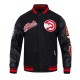 Atlanta Hawks Script Tail Classic Rib Varsity Jacket