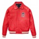 Avirex Icon Red Bomber Leather  Jacket