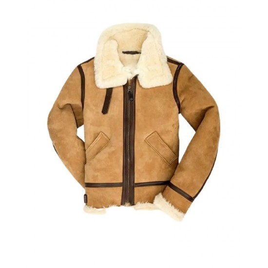 B3 Bomber Suede Leather Shearling Jacket