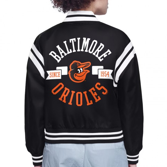 Baltimore Orioles Printed Logo Varsity Satin Jacket