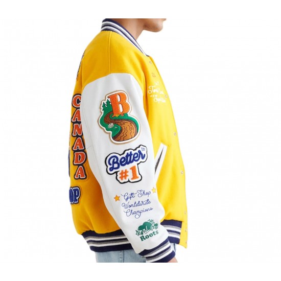 Better Gift Shop Buddy Yellow and White Varsity Jacket