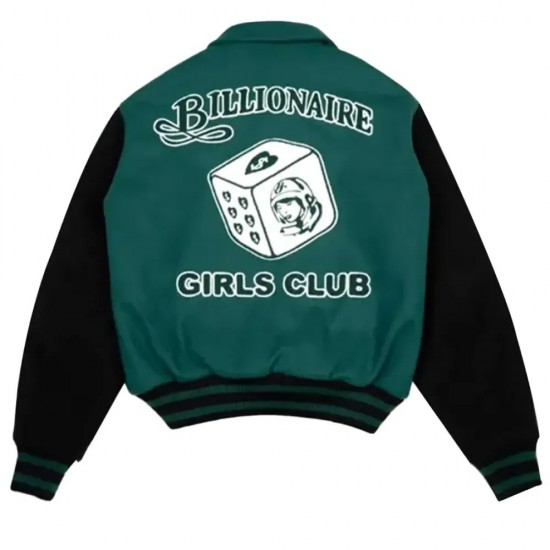 Billionaire Girls Club Dice Green Varsity Jacket