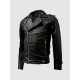 Black Leather Jacket with Zipper