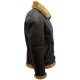 Men’s Black RAF Aviator Vintage Real Shearling Sheepskin Flying Leather Jacket