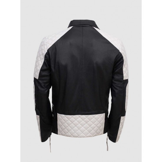 Black & White Leather Jacket for Men - Equitazione