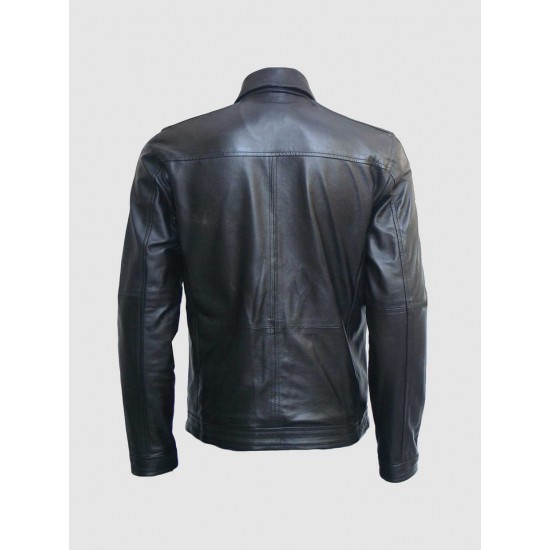 Black Zipper Leather Jacket