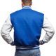 Blue Wool & White Genuine Leather Varsity Letterman Jacket