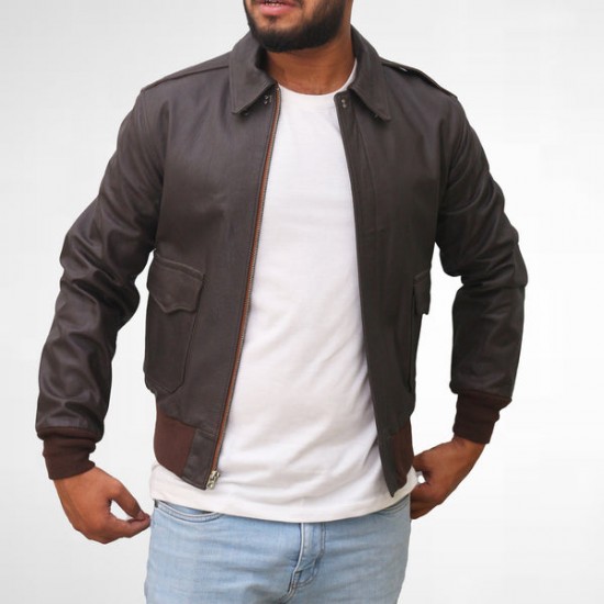 Bomber Black Leather Jacket