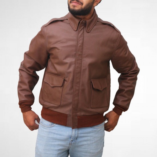 Bomber Brown Leather Jacket