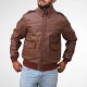 Bomber Brown Leather Jacket