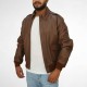 Bomber Flight Brown Real Leather Jacket