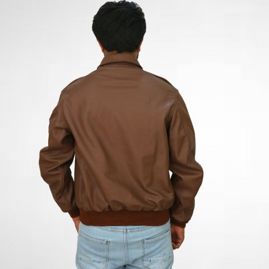 Bomber Flight Brown Real Leather Jacket