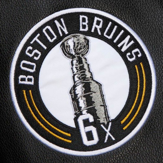 Boston Bruins Black Out Team Logo Varsity Jacket