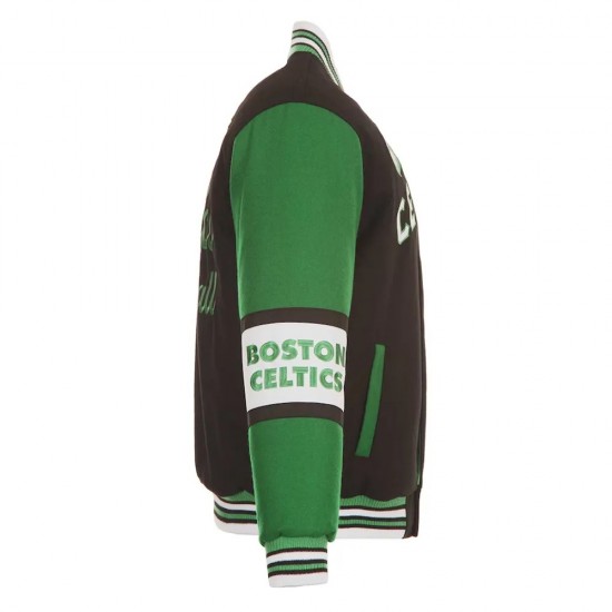 Boston Celtics Black and Green Varsity Wool Jacket