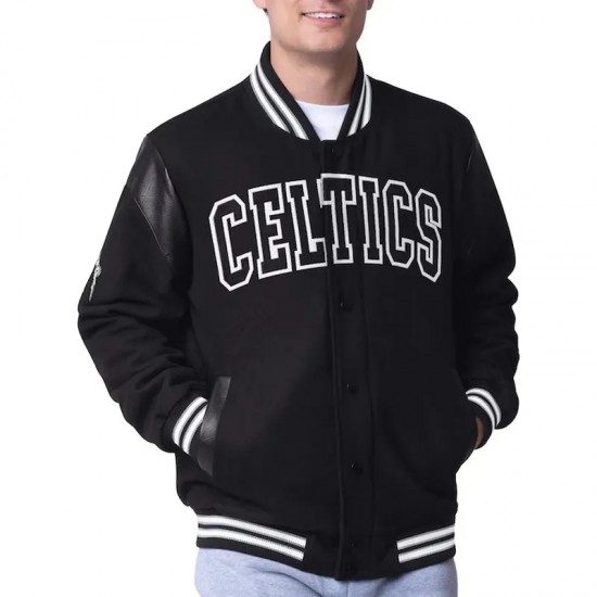 Boston Celtics Clutch Hitter Black Varsity Jacket