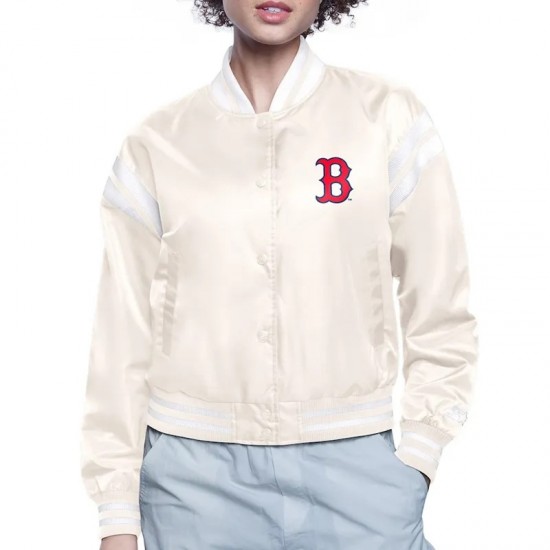 Boston Red Sox Printed Logo Varsity Satin Jacket