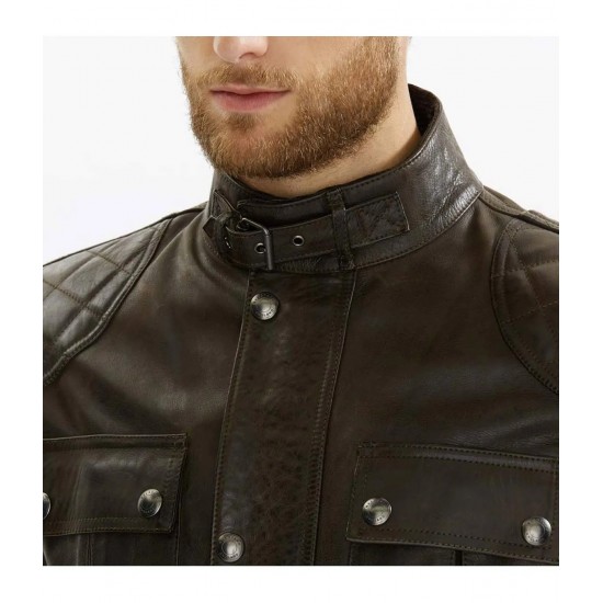 Brooklands Biker Diamond Quilted Leather Jacket