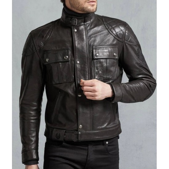 Brooklands Biker Diamond Quilted Leather Jacket