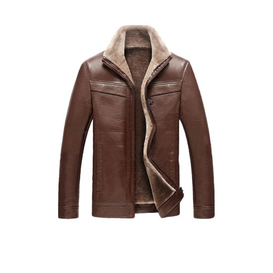 Brown Fur Real Leather Jacket