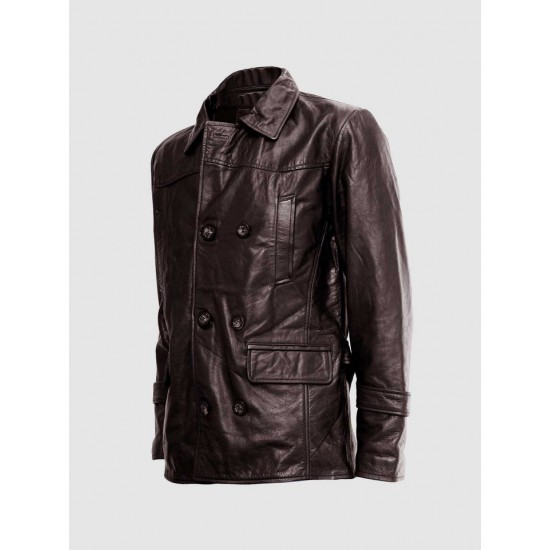 Brown Reefer Leather Jacket