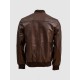 Brown Sheep Leather Bomber Jacket