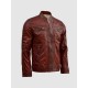 Burgundy Waxed Leather Jacket