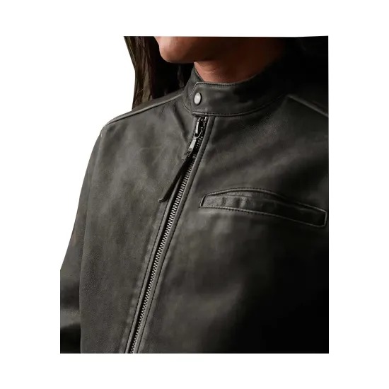 Calvo Full-Zip Leather Jacket