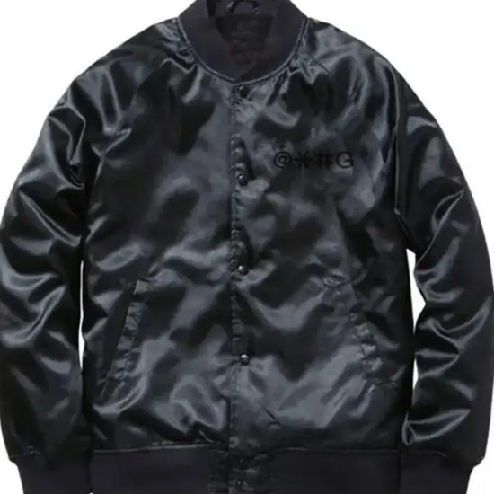 Cha Cha Beat Boy Black Satin Bomber Trendy Jacket