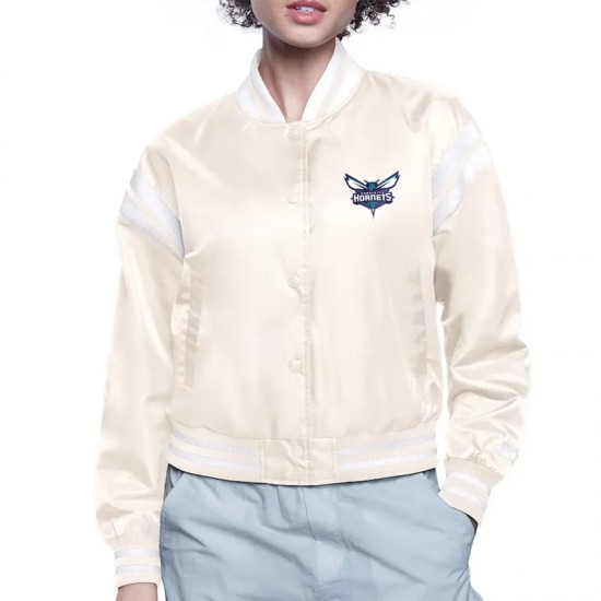 Charlotte Hornets Printed Logo Varsity Satin Jacket