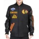 Chicago Blackhawks Animal Patches Black Varsity Jacket