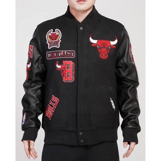 Chicago Bulls Animal Patches Varsity Jacket