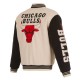 Chicago Bulls Cream and Black Varsity Jacket