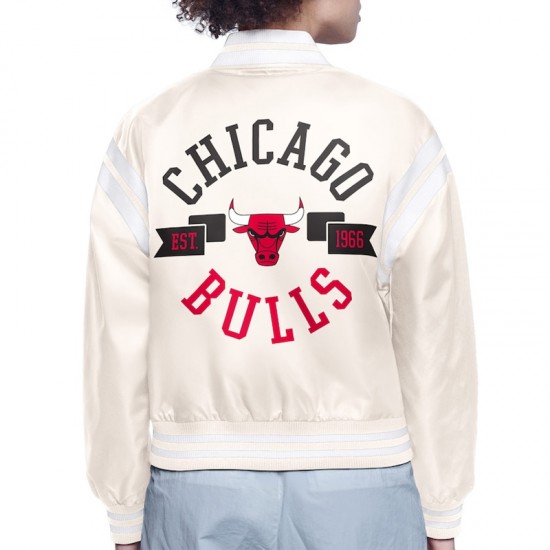 Chicago Bulls Printed Logo Varsity Satin Jacket