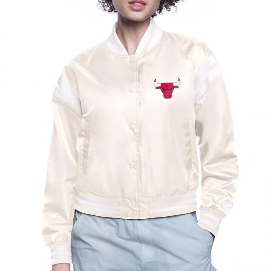 Chicago Bulls Printed Logo Varsity Satin Jacket