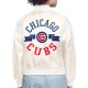 Chicago Cubs Printed Logo Varsity Satin Jacket