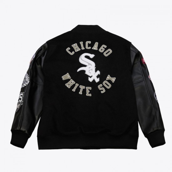 Chicago White Sox Black Out Vintage Logo Varsity Jacket