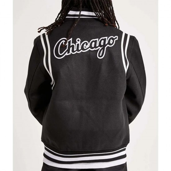 Chicago White Sox Comiskey Park Black Varsity Jacket