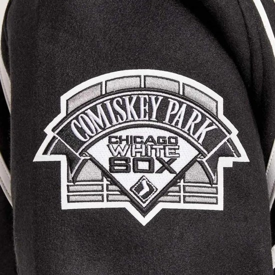 Chicago White Sox Comiskey Park Black Varsity Jacket