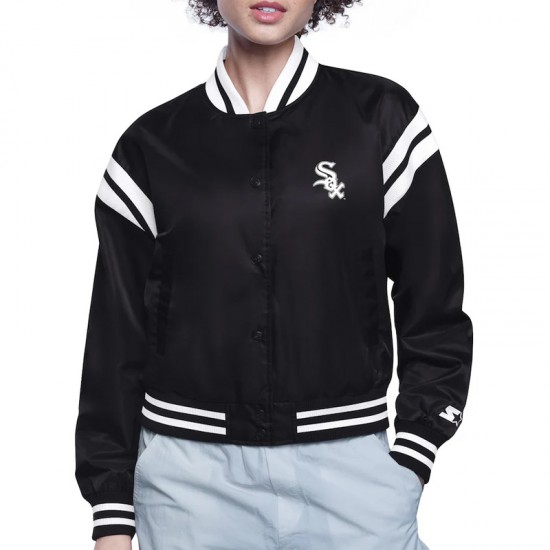 Chicago White Sox Printed Logo Varsity Satin Jacket