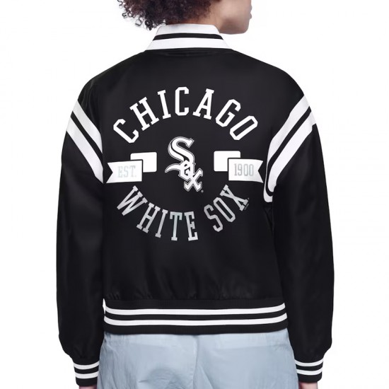 Chicago White Sox Printed Logo Varsity Satin Jacket