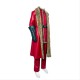 Mens Christmas Movie Santa Claus Cosplay Costume Outfit Red Leather Coat