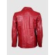 Classic Red Leather Coat